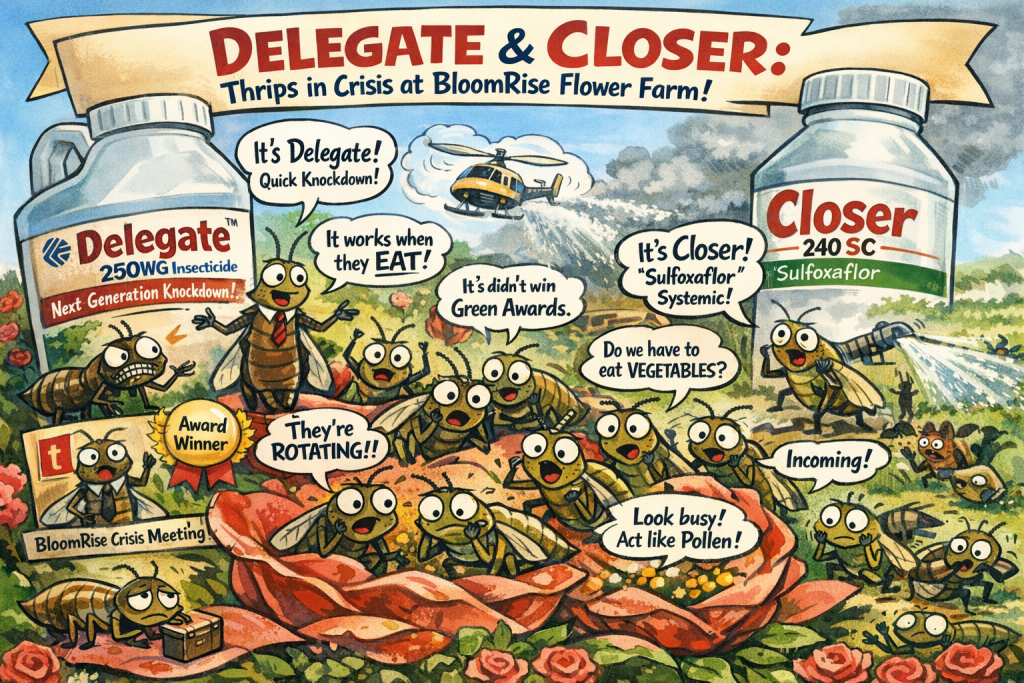 Delegate Thrips with Delegate250WG then Close with Closer240SC